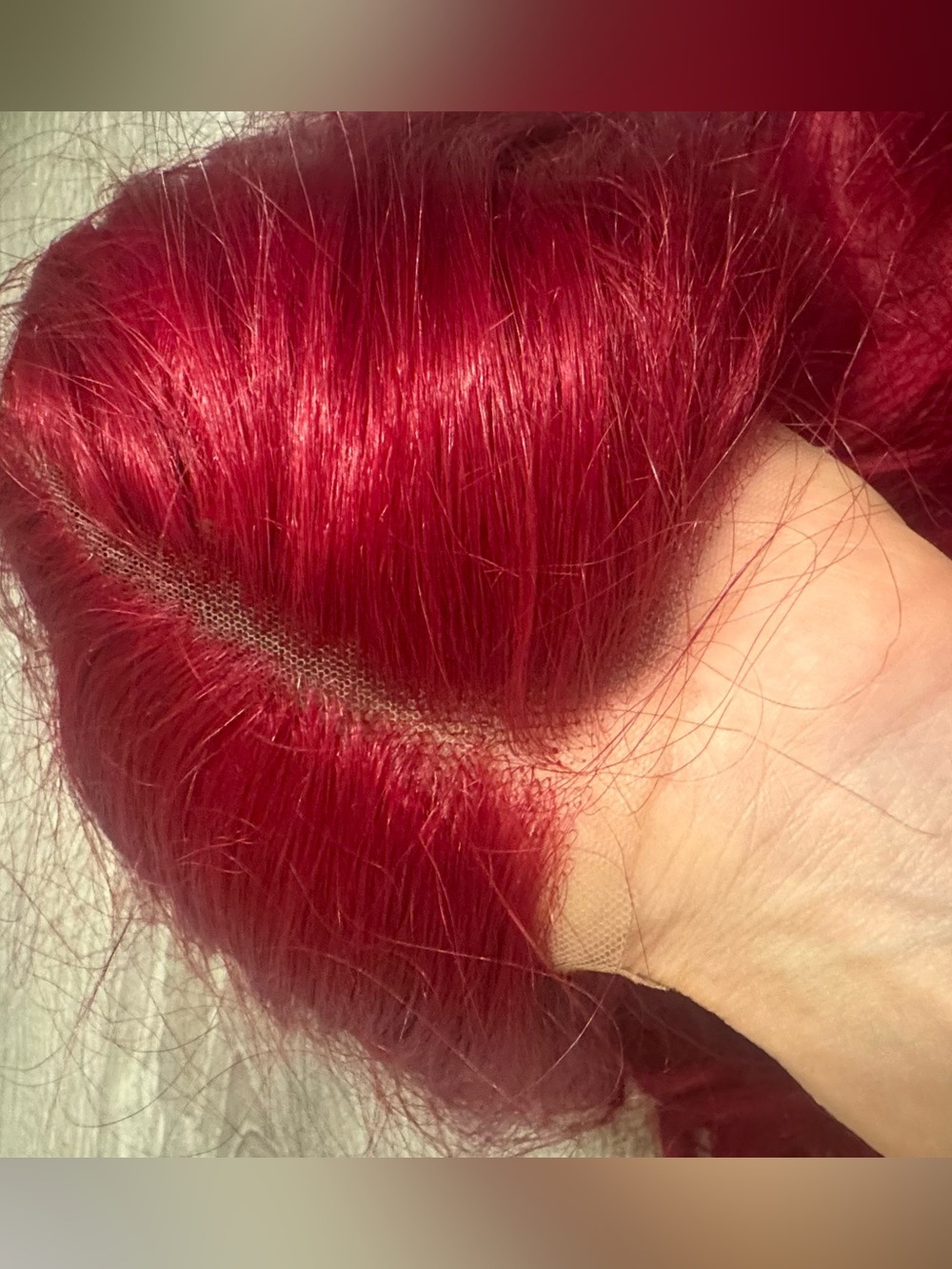 Jessica Rabbit Lace Front Red Long Wavy Women's Synthetic Wig - Picture 5 of 15